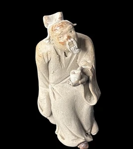 Vintage Chinese "Mudman" Clay Old Man Wiseman Mini figure - Picture 1 of 2