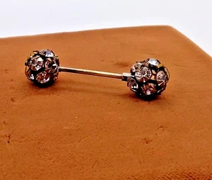 Vintage Two-Part Hat Ascot or Collar Pin, Dumbbell Style, Excellent, Victorian? - Picture 1 of 7