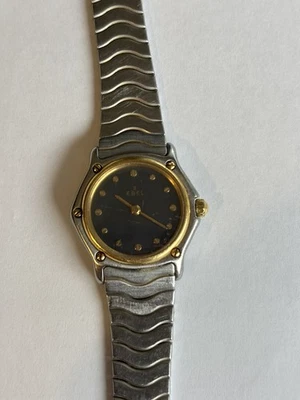 Relógio de pulso feminino Ebel Wave esporte clássico # suíço ouro 18k e aço inoxidável - Imagem 1 de 4