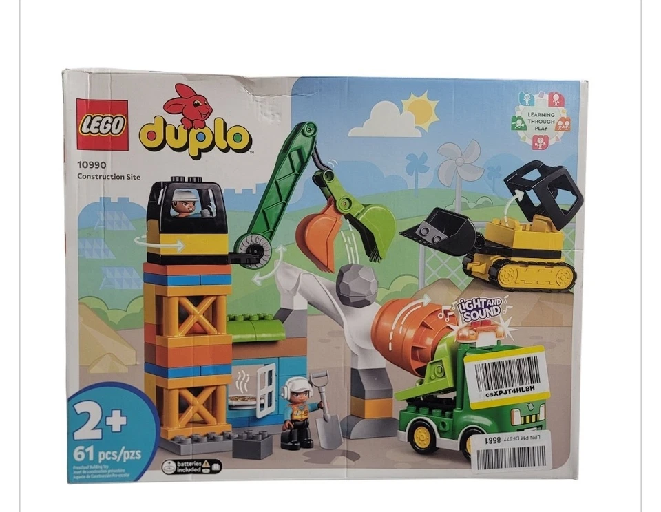 LEGO Duplo Construction Site 10990 Toy Building Kit 61 pcs, Open, Damaged Box - Image 1 of 2