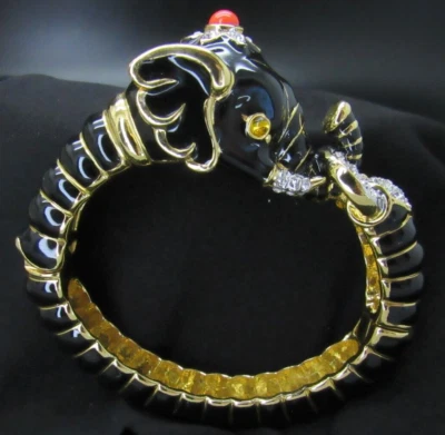 Kenneth J Lane KJL черный коралл эмаль кристалл слон браслет книга изделие - Изображение 1 из 4