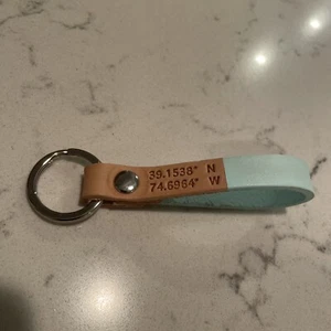 Sea Isle City New Jersey Keychain Geographic Coordinates Latitude. Longitude - Picture 1 of 3