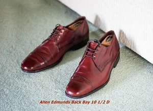 Allen Edmonds BACK BAY 10 1/2 D Burgundy with shoe trees and bags and polish. - Picture 1 of 10