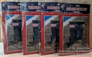 4 NEW PATRIOTIC CHAIR BOWS RED WHITE & BLUE 4TH OF JULY DECOR MEMORIAL DAY PARTY - Picture 1 of 1