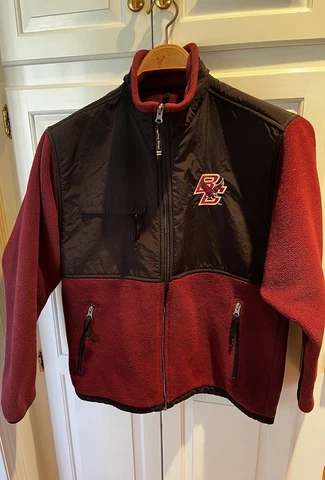 Boston College-Eagles Maroon Fleece Full Zip Jacket Men's Size Small(or woman) Cover
