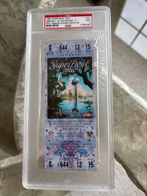 🔥🔥ULTRA RARE LOW POP PSA 9 SUPER BOWL 31 XXXI FULL TICKET PACKERS PATRIOTS !🔥 - Image 1 of 4