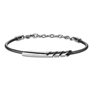 BREIL Mens Bracelet CROSS CUT TJ1533 Silicone Black Stainless Steel