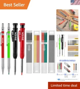 Carpenter Pencil Set Mechanical Woodworking Refills Sharpener for Builders - Picture 1 of 9