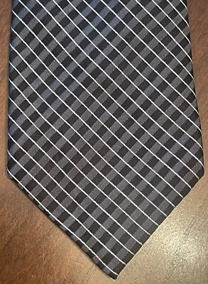 Corbata de cuello para hombre Calvin Klein negra 100 % seda hecha en China Foto 1 de 4