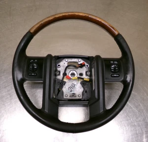 Ford F250 Superduty F-350 Black Leather & Wood Steering Wheel 08-16 F-250 - Picture 1 of 10