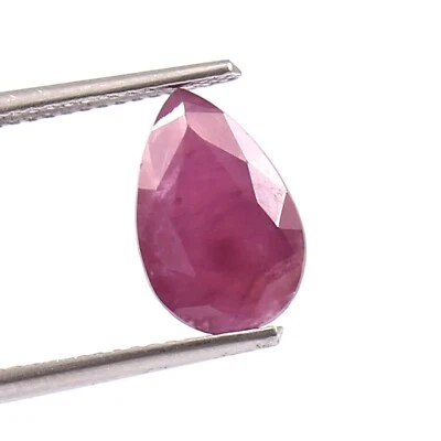 AAA Natural Certified Untreated Mozambique Ruby Loose Pear Gemstone Cut 2.10 Ct - Image 1 of 4