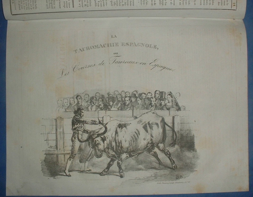 JCH 453 CHARIVARI 1835 LITHOGRAPHIE TAUROMACHIE ESPAGNE CORRIDA - Photo 1/1