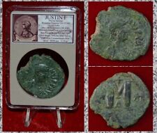 Ancient Byzantine Empire Coin JUSTIN I Bronze Large Follis Constantinople Mint