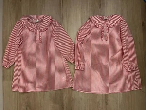 Girls Crewcuts Nightgown EUC Striped Christmas 8-9 6-7 Matching Set Lot Of 2 - Picture 1 of 4