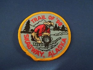Vintage Trail of '98 Skagway Alaska Embroidered Sew On Patch - Picture 1 of 3