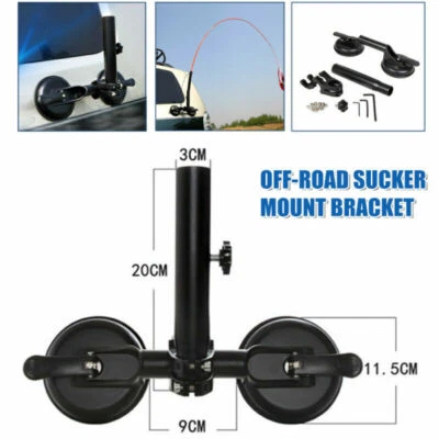 1×Removable Off-road ATV Flag Pole Sucker Mount Bracket Heavy-Duty Support Rack - Image 1 of 4