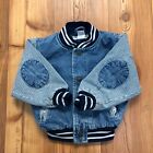 Great Land Blue Mickey Mouse Button Up Cotton Bomber Jacket Youth Size 3T