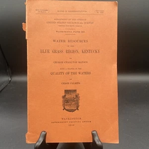 Water resources of the bluegrass region KY by George Charlton Matson 1909 w/MAP - Picture 1 of 10