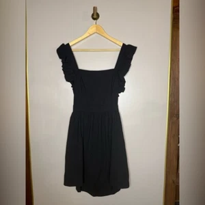 Open Tie Back Black Boho Dress L - Picture 1 of 7