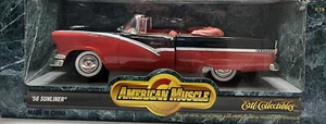 1956 FORD SUNLINER FIESTA RED  & BLACK  1/18 AMERICAN MUSCLE ERTL COLLECTIBLE - Picture 1 of 5