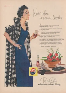 1955 Pepsi Cola Soda Never Before A Woman Like This Refreshes Vintage Print Ad - Picture 1 of 1