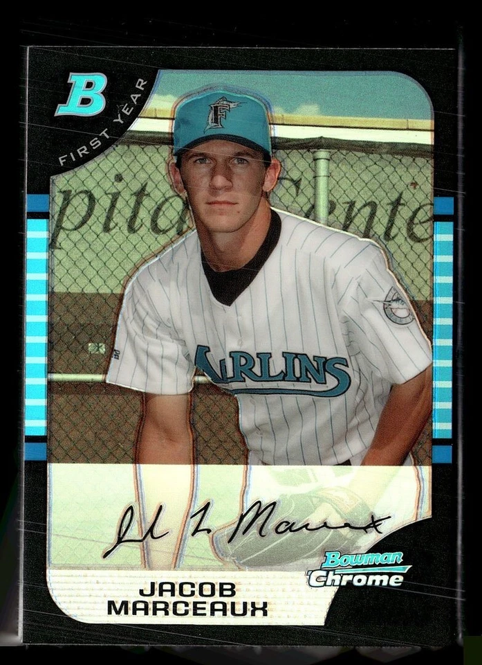 2005 BOWMAN CHROME REFRACTOR 1ST PROSPECT JACOB MARCEAUX MARLINS - Image 1 of 1