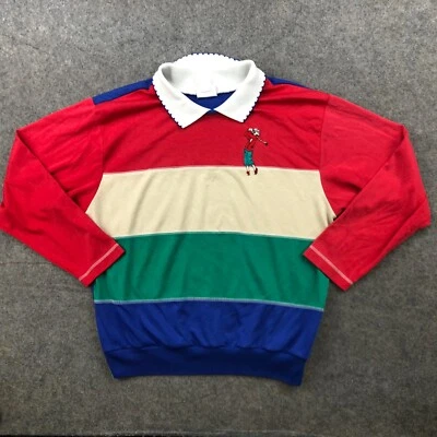 Sudadera deportiva vintage Koret para mujer grande roja azul con cuello bordado de golf Foto 1 de 4
