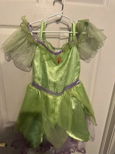Disney Store Tinker Bell Costume Child Size Medium 7/8 Green And Purple V2 - Picture 1 of 24