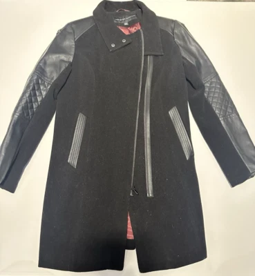 Men's Andrew Marc New York Wool Jacket Black Large Vintage Arms Fraying See Pics - Image 1 of 4