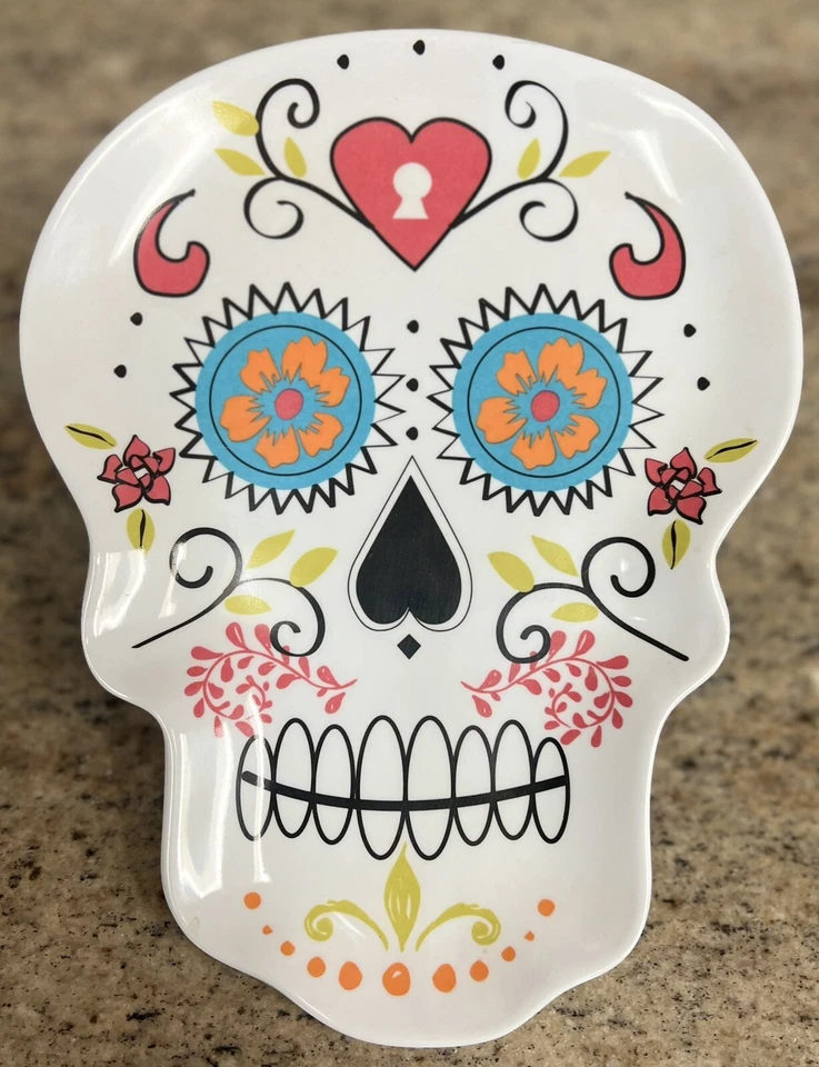 Nicole Miller Halloween Calavera Melamina Aperitivo Platos Juego de 4 Foto 1 de 1