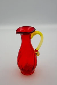 Vintage mundgeblasener und verschmolzener Krug/Vase klein 5 1/2" - Bild 1 von 2