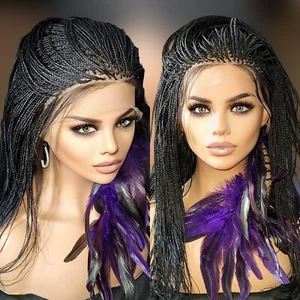 Braided Full Lace Wig, Micro Millions Braids, Handcrafted, Lightweight. Long, - Picture 1 of 18