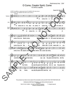 NEW O Come, Creator Spirit for SATB a cappella choir DWB-131103.1 - Picture 1 of 2
