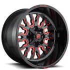 20x10 Fuel Wheels D612 Stroke Gloss Black w Candy Red Off Road(S45)