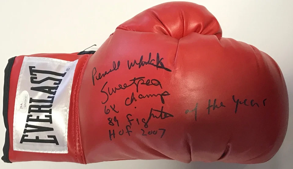 Pernell Whitaker Autographed Red Everlast Right Boxing Glove (JSA) - Image 1 of 1