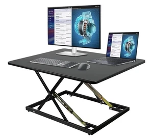 32" Stand or Sit Desk Converter, Height Adjustable Sit Stand Desk, Assembled - Picture 1 of 9