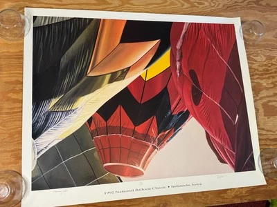 Vintage 1992 National Balloon Classic Indianola, Iowa 30x24 Poster LE Bob Kling - Image 1 of 4