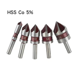 5PCS M35 High Speed Steel Five Flute Chamfer Drill Bits For Metal And Alloy Use - Picture 1 of 7