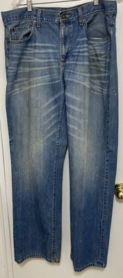 Apt. Pantalones de mezclilla de pierna recta azul lavado medio 9 para hombre talla 36x34 Foto 1 de 3