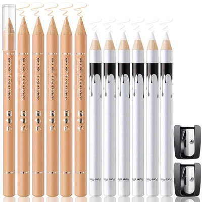 Juego de 12 lápices de peluquero beige tono de piel lápices mágicos pluma guía para barba Foto 1 de 4