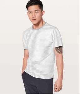 Lululemon 5 Jahre Basic Tee Herren T-Shirt grau gestreift Gr. XL Athleisure Sport - Bild 1 von 6