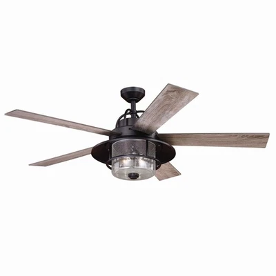 Charleston 2-Light Ceiling Fan in Rustic Style 19.5 Inches Tall and 56 Inches - Image 1 of 4