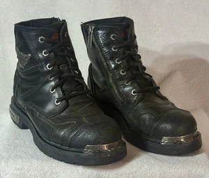 STIVALI MOTO Harley-Davidson STEALTH pelle pieno fiore uomo taglia 8 - Foto 1 di 12
