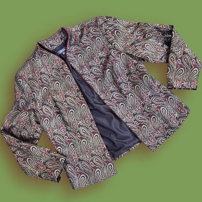 Chaqueta Blazer Metálica Retro Boho Paisley Fiesta de Dressbarn Mujer Talla 16 Foto 1 de 4