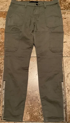 J BRAND THEORY TAPERED UTILITY CARGO ZIPPER ANKLE PANTS ( SIZE 28 ) OLIVE TONE - Image 1 of 4