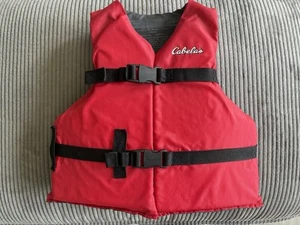 Cabela's Youth Life Jacket Type III 50 To 90 Pounds Flotation Aide Red - Picture 1 of 7