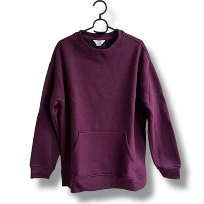 Danskin Rich Purple Oversized Crewneck Pullover Kangaroo Pockets - Image 1 of 4