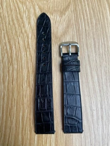 Real Black leather Watch Strap Band 14 16 17 18 19 20mm 21mm 22mm 23mm 24mm 26mm - Picture 1 of 10