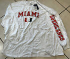 NWT University Of Miami Hurricanes Football Long Sleeve Shirt White - Size 5XL