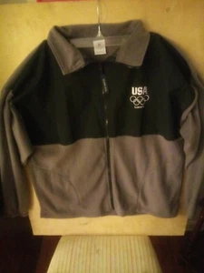 USA Olympic London Gray Black XL Zipper Sweat Jacket US Olympic Committee - Picture 1 of 5